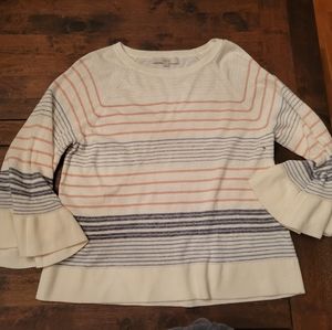 ✨️3 for $35. New LOFT Women’s Sweatshirt. Medium. Stripes. Pink Gray Blue Beige